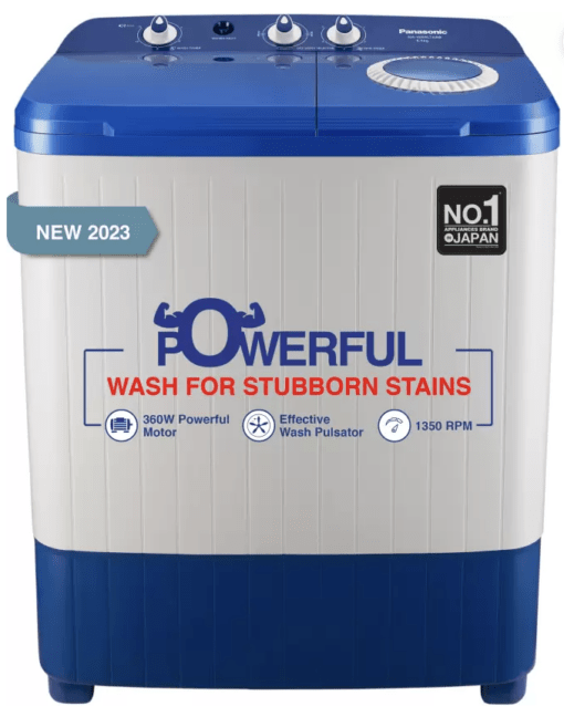 Panasonic 6.5 kg Semi Automatic Top Load Washing Machine Blue, White  (NA-W65L7ARB)